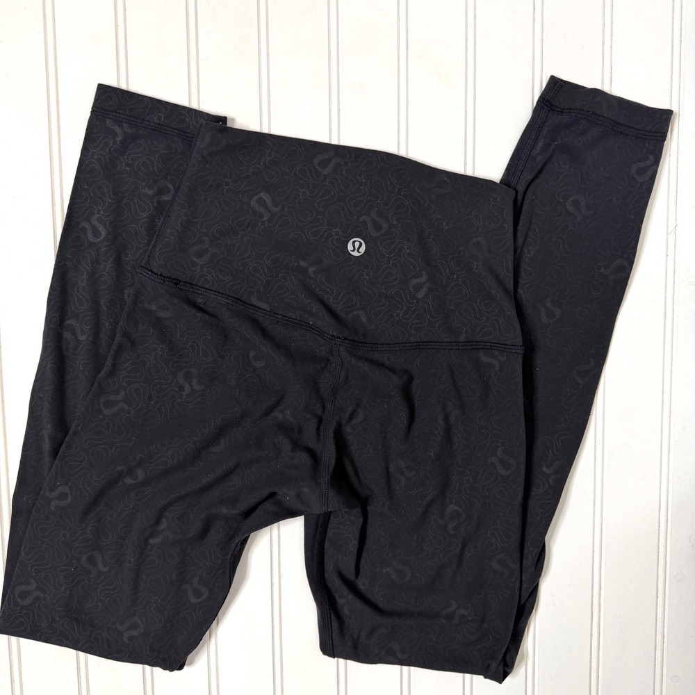Lululemon Align High-Rise Pant 25"Yogo Emboss Black Sz 2 - Picture 2 of 7